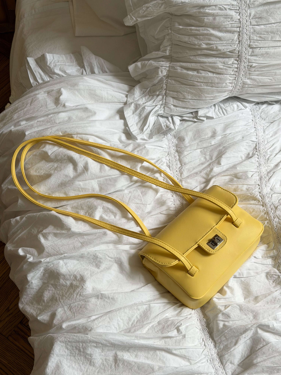 Клатч з двома довгими ручками жовтий LEMAN LM4891-1